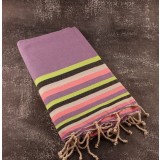 Prosop Plaja Fouta | Tunis | Mov Cu Dungi Multicolor 200 x 100 cm