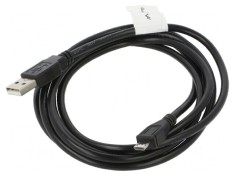 Cablu USB 2.0 A la micro B aurit 1,8m negru
