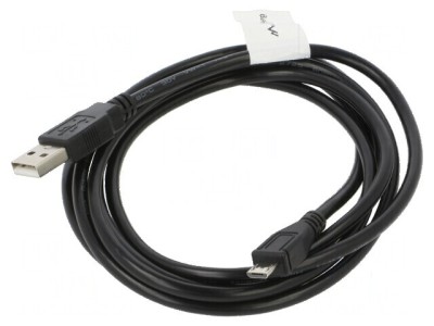 Cablu USB 2.0 A la micro B aurit 1,8m negru foto