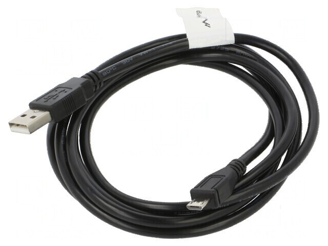 Cablu USB 2.0 A la micro B aurit 1,8m negru
