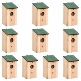 Cumpara ieftin Casute de pasari,10 buc., 12x12x22 cm, lemn masiv de brad