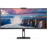 Monitor LED AOC CU34V5CW/BK 34 inch UWQHD VA 1 ms 100 Hz Webcam USB-C FreeSync