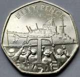 50 pence 2020 Isle of Man, HMS Dido Battleship returning from War, km#1637