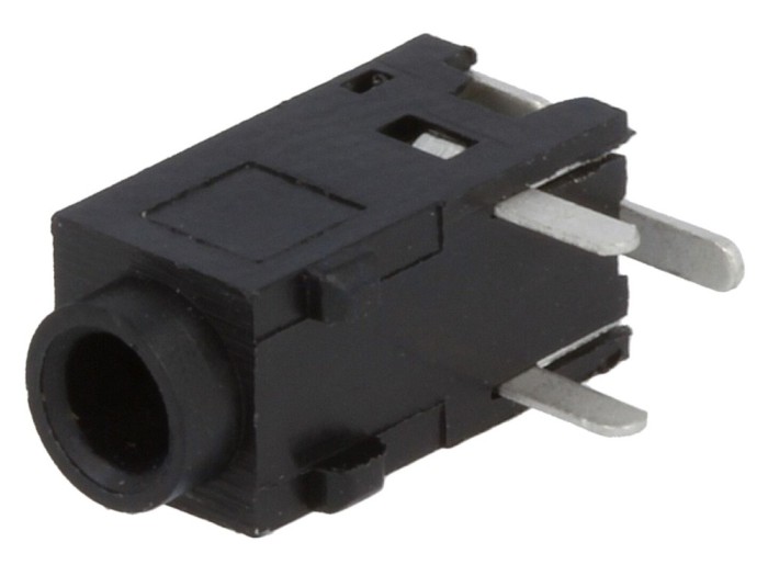 Conector Jack 2,5mm stereo PCB 90&deg;