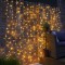 Instalatie Craciun, Tip Perdea, IP44, 6 m x 3 m, 480 LED-uri, Alb Cald, cu 8 jocuri de lumini, 31 V, 9W, Interconectabila, Prelungitor 3 m inclus, Fir