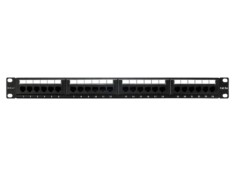 Patch Panel QOLTEC 24 Porturi Cat 5e RJ45 Negru Cod 54475