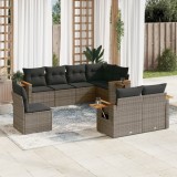 vidaXL Set canapele de grădină cu perne, 8 piese, gri, poliratan 3259407