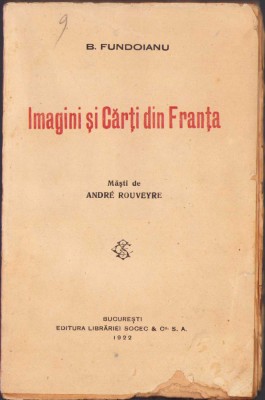 HST C783 Imagini și Cărți din Franța 1922 Fundoianu foto