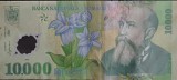 CY - Bancnota Romania "Zece Mii 10000 lei 2000" polimer / circulata semnatura (guvernator): Ghizari / portret N. Iorga &amp; Manastirea "Curtea de Arges"