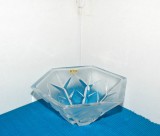 Bol hexagonal, cristal masiv (full lead crystal 28%PbO) suflat &icirc;n mulaj - Snowflake - design Goran Warff, KOSTA BODA Suedia