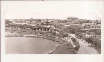 RF34 -Carte Postala- Techirghiol, pe malul lacului, format lung, circulata 1966 foto