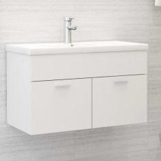 vidaXL Dulap cu chiuvetă &amp;icirc;ncorporată, alb, PAL foto