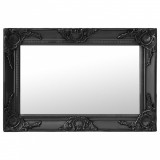 Oglindă de perete &icirc;n stil baroc, negru, 60 x 40 cm