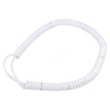 Cablu spiralat neecranat PUR alb 0,5m 2m