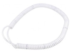 Cablu spiralat neecranat PUR alb 0,5m 2m