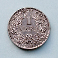 GERMANIA - 1 Mark 1914 D - Wilhelm II - Argint 5.56 g foto