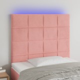Gossi tablie de pat cu led, roz, 100x5x118/128 cm, catifea