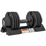 SPORTNOW Greutăți reglabile cu suport pentru gantere și m&acirc;ner antiderapant, din oțel și ABS, 33 x 16 x 16 cm, negru | Aosom Romania