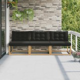 vidaXL Canapea Medie pentru Exterior Lemn solid de Acacia și Textilene 901651