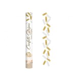 Tun confetti 40 cm culoare aur alb