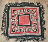 ESARFA - BATIC VINTAGE DIN LANA CU FRANJURI DIN V&Acirc;SCOZĂ