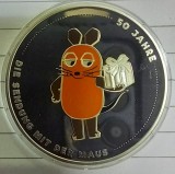 (A99) MONEDA DIN ARGINT GERMANIA - 20 EURO 2021, LIT. A, COLOR, 50 DE ANI - SPECTACOLUL CU SOARECELE, STARE PROOF
