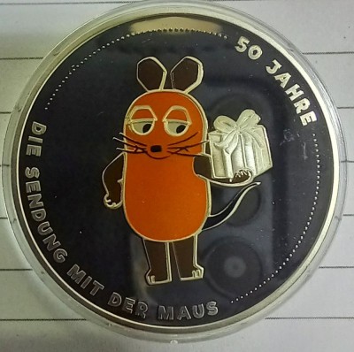 (A99) MONEDA DIN ARGINT GERMANIA - 20 EURO 2021, LIT. A, COLOR, 50 DE ANI - SPECTACOLUL CU SOARECELE, STARE PROOF foto