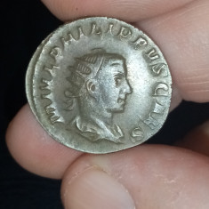 Moneda autentică argint, imp roman, Philip I, 244-249 E. N.