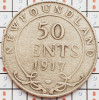 1244 Newfoundland Canada 50 cents 1917 George V km 12 argint, America de Nord