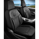 Cumpara ieftin Set Huse Scaune Auto Panda Erdek, cu fermoare pentru bancheta rabatabila, gri inchis negru, 11 piese