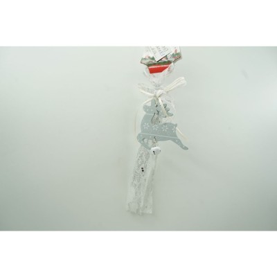 Ornament de brad craciun cerb, flippy, gri, lemn, 25 cm foto