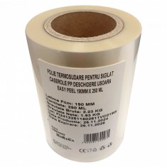Folie termosudare pentru sigilat caserole PP, Easy Peel 190MM X 250 ML