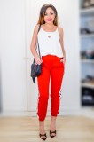 Cumpara ieftin G695-3 Pantaloni casual cu talie medie