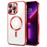 Cumpara ieftin Husa pentru iPhone 13 Pro, Techsuit Luxury Crystal MagSafe, Red