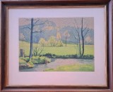 Iohann Gerhard-Peisaj din vale, acuarelă (1953)