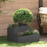 VidaXL Vază pentru Grădină Negru 60 x 60 x 50 cm Oțel