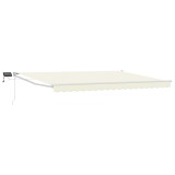vidaXL Marchiză retractabilă manuală cu led-uri Crem 4,5 &times; 3 m 3419304