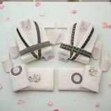 Cumpara ieftin Set Halate Lux &ndash; 16 Piese, Bumbac 100% Premium, Ultra-Absorbant pentru El si Ea, Culoare Albastru