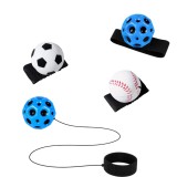Cumpara ieftin Set 4 mingi saltarete pentru reflexe si coordonare, 2 Space Moon Ball albastre, model fotbal alb-negru si baseball alb-rosu, 66 mm