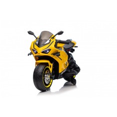 Motocicleta electrica, Kinderauto BDQ888 70W 12V cu roti moi, Bluetooth, culoare Galben