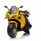 Motocicleta electrica pentru copii, Kinderauto BDQ888 70W 12V cu roti moi, Bluetooth, galbena