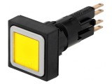 Comutator apăsare 16mm galben 2 poziții
