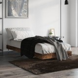 VidaXL Cadru pat fără saltea, stejar fumuriu 75x190 cm lemn prelucrat