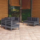 Gossi set mobilier de gradina cu perne, 6 piese, lemn masiv de pin
