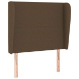 Cumpara ieftin Tablie de pat cu aripioare maro inchis 83x23x118/128 cm textil