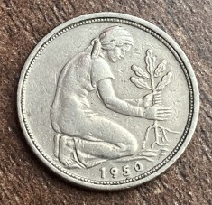 C50 - Moneda foarte veche - Germania - 50 pfennig - 1950 litera G