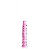 Dildo Realist Glossy din Sticla Ultra Rezistenta, Roz, 16.5 cm