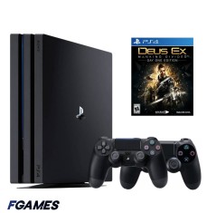 Consola Sony Playstation 4 Pro Ps4 1tb + Doua Controllere + Deus Ex: Mankind Divided PlayStation 4, Second-Hand