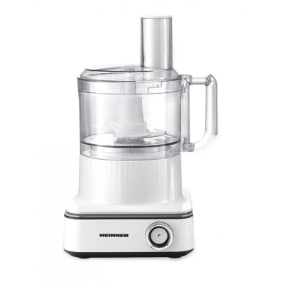 Robot de bucatarie Heinner FineGourmet, 1000 W, 6 viteze+pulse, bol 2.3L, lame inox, 3 lame feliere, Alb foto