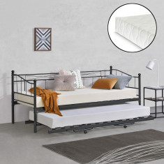 Cauti [en.casa]? Vintage pat frantuzesc cu cadru metalic - cu saltea spuma  rece- 160 x 200 cm (negru) HausGarden Leisure? Vezi oferta pe Okazii.ro